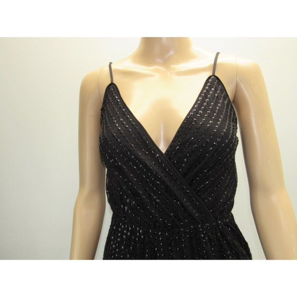 EXPRESS BLACK  SKINNY LEG SEQUINED JUMPSUIT - Picture 4 of 6